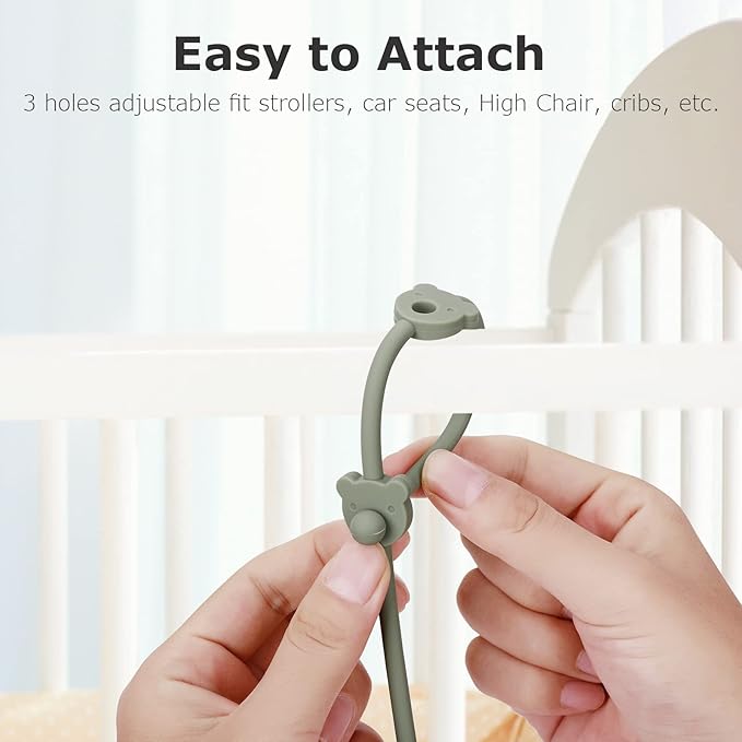 3 Pack Toy Safety Straps, Stretchable Silicone Pacifier Chains, Adjustable Baby Bottle Toy Teethers Harness Strollers Straps for High Chair, Cribs, Car Seat, Shopping Trolley, Christmas Gift