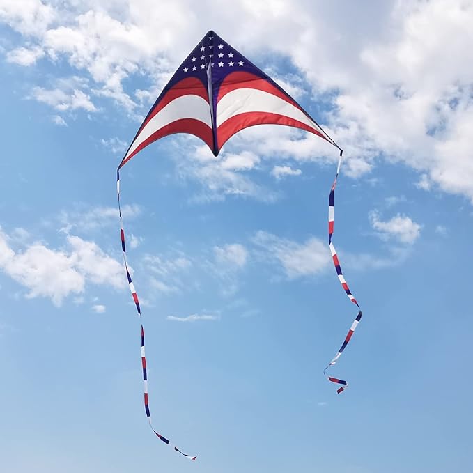 Mint's Colorful Life Delta Kite for Kids & Adults, Extremely Easy to Fly Kite for Beach Trip, Best Kites for Beginners, 300ft String Handle Included