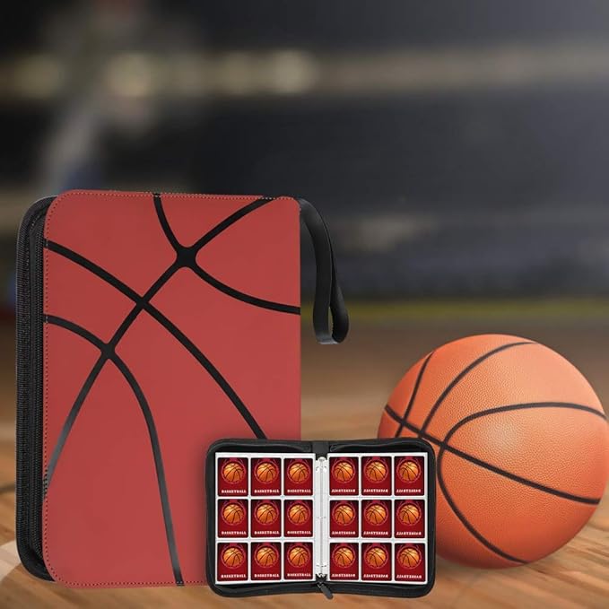 900 Pockets Basketball Card Binder Sleeves for Trading Cards, Carrying Case with Basketball Card Sleeves Album Holder Protectors for Football Baseball Sports Cards