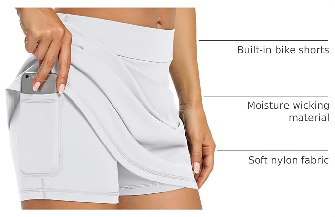 LouKeith Tennis Skirts for Women Golf Athletic Activewear Skorts Mini Summer Workout Running Shorts with Pockets