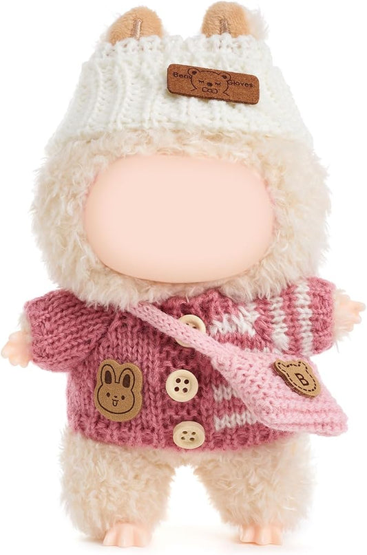 3 Piece Clothes Set for 17cm Doll Outfit with Clothes,Hat,Mini Bag Accessories (NO Doll),Style2