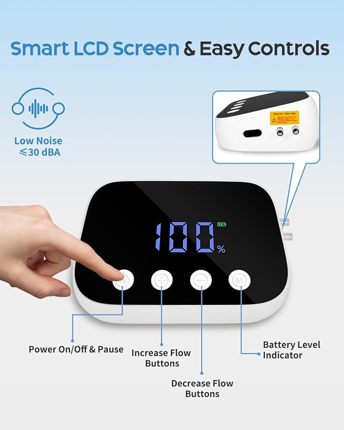 Electric Enemas for Colon Cleanse for Women Men, Coffee Enema Coffee Organic Kit, 100 Adjustable Water Pressure with Led Display, Portable with Type-C Charging & Storage Bag