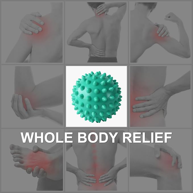 LEZER Spiky Massage Ball, Trigger Massage Point, Plantar Fasciitis, Deep Tissue Myofascial Release Tool, Foot Massager, Muscle Knot Relief, Physical Therapy, Set of 3