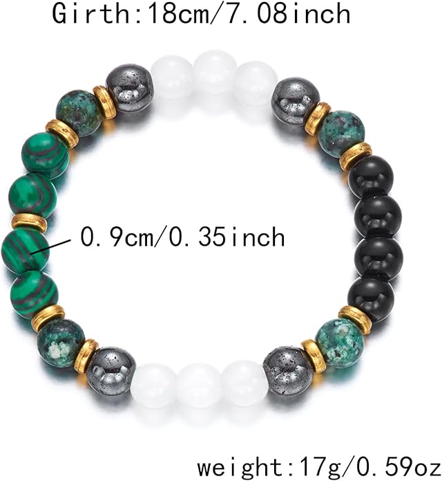 Healing Crystal Bracelet for Women Men Inspirational Bracelet Natural Stone Stretch Bracelet Spiritual Crystal Beads Bracelet Anxiety Relief Jewelry Gifts