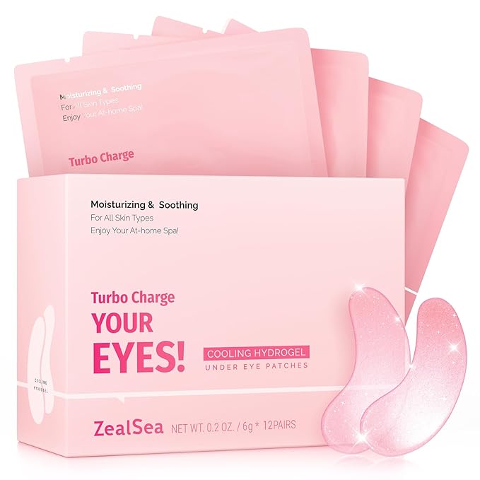 ZealSea 12 Pairs Under Eye Masks for Dark Circles and Puffy Eyes - Hydrating Eye Patches, Gel Eye Patches Eye Bags Treatment for Women - Cling to Eye Moisturizing Lighten Fine Lines
