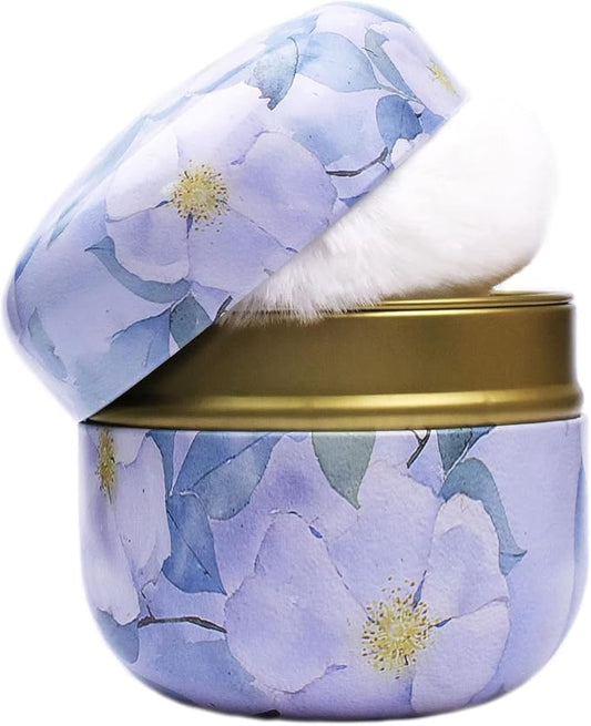 Topwon Powder Case with Powder Puff for Body Powder Container Dusting Powder Case for Baby&Mom (Purple Jasmine)