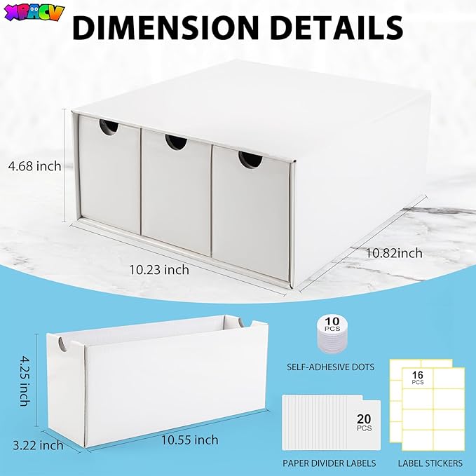 Trading Card Storage Box, 9 Drawer Top Loaders Storage Box with 60 Card Dividers, Cardboard Trading Card Organizer for Collectible Cards Games,Card Box Fits For TCG,MTG,TCG and Basktaball Cards