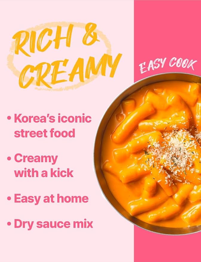 Nice Witch's Secret Recipe Korean Rose Tteokbokki Powder Sauce 12 servings – Perfect for Sweet and Spicy Rice Cake Dishes, Easy and Quick to Make, 10.6 oz (300g) / 로제 떡볶이 소스