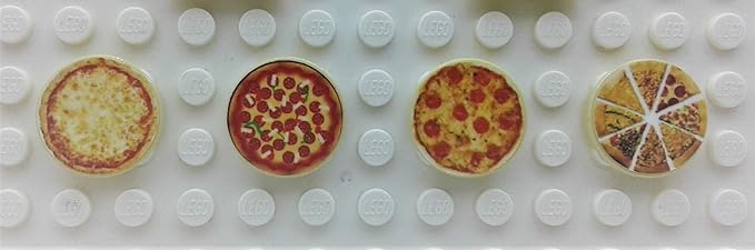 Building Bricks Toys Blocks NewsStand Pizza Hot Dog Fast Food Corner-Compatible with All Brands-MOC Minifigure City Town Village (Pizza Tiles)