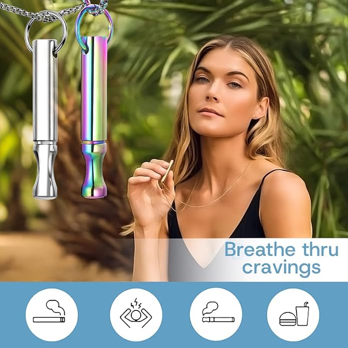 Mindfulness Breathing Necklace Stress Relief Pendant Stainless Steel Anxiety Breathe Necklace for Women Men