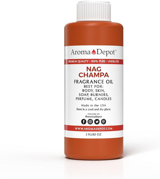 Aroma Depot Nag Champa 2 oz. Fragrance Oil I Perfume I Skin Oil I Scented. DIY Projects Such as Candles, Bath Bombs, Body Butters, Creams & Lotions. Few Drops in The Diffuser, Burners, or Warmers.