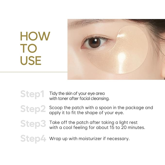 Petitfee Premium Gold & EGF Eye Patch 60pcs (30pairs) - 24k Gold, EGF, Ginseng, Caviar Extract for Nourishing Under Eye, Firming, Smoother Eye Area, Skin Soothing, Rejuvenating