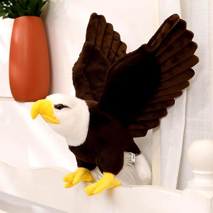 Adorable Bald Eagle Plush Toy - 24" Stuffed Animal with Bendable and Stretchable Wings, Ideal for Gifts or Home Decor