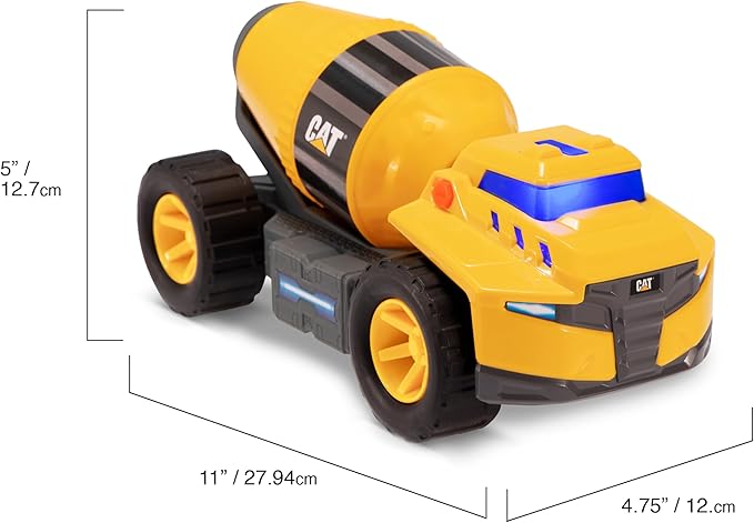 CAT Construction Toys, Future Force Cement Mixer Toy, with Lights and Sounds, Ages 3+ Yellow - Electro-Power Sounds, Next-Gen Glow Effects, Articulated Features - Indoor/Outdoor Play!