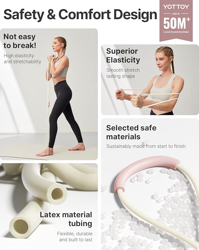 YOTTOY Cross Resistance Band for Full Body Workout,Elastic Exercise Bands for Legs,Arms,Glutes,Stretch Bands for Exercise,Yoga Straps for Stretching, Booty Bands for Home Gym