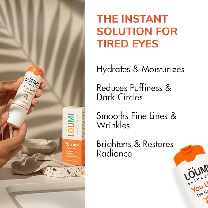 LOUMI Skincare You Up? Rose Hip Eye Cream | Brightening, Hydrating Under-Eye Cream | Reduces Dark Circles, Puffiness & Wrinkles | Rice, Soy & Rosehip Collagen Boost | Natural, Vegan, Cruelty-Free 1oz