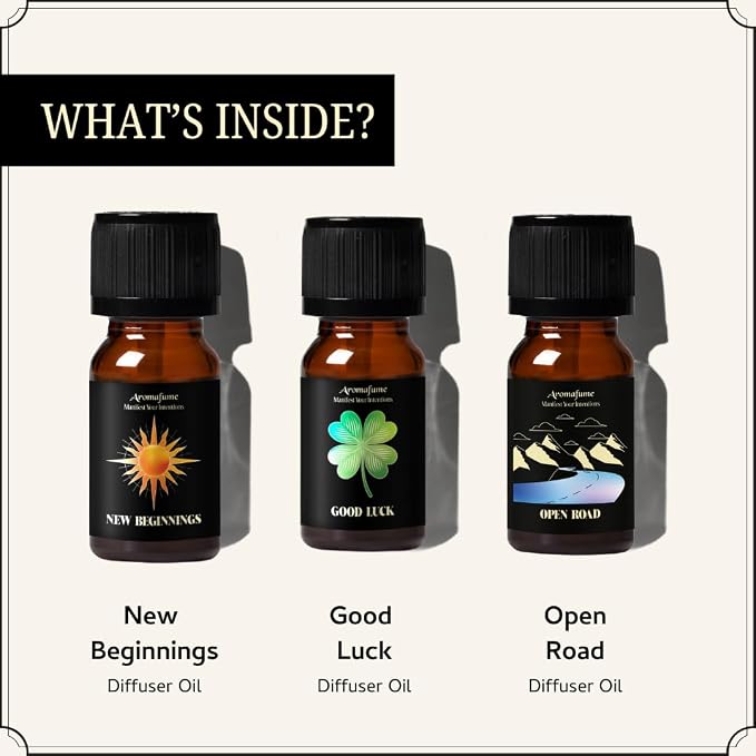 New Beginnings, Good Luck & Open Road Oils | 3 x 10 ml | Ideal for New Opportunities, Brighter Future etc| Manifestation & Mindfulness