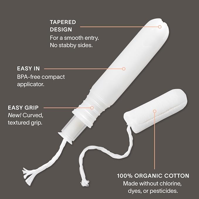 Cora Organic Cotton Tampons (36 Regular Tampons)