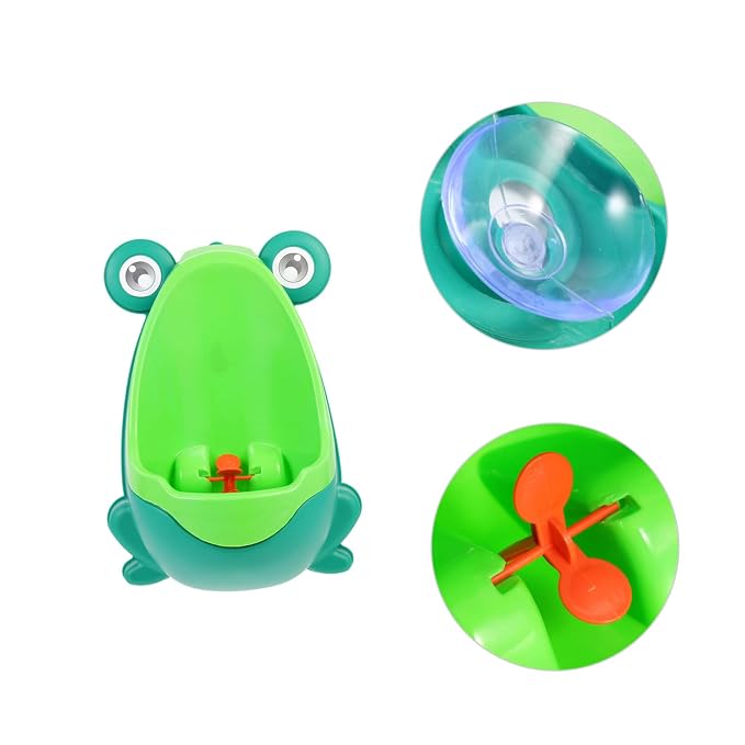 Generic Frog Urinal Potty Travel Potty Boys Urinal Plastic Urinal Training Potty Super Potty Trainer Baños para Niños Boy Potty Trains Pp Toilet Cartoon, 27x16x5cm, Green
