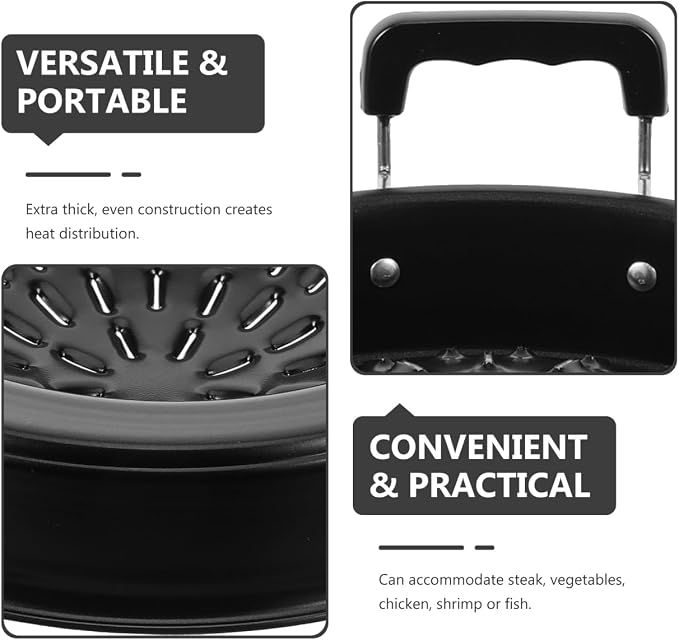 STOBAZA Korean BBQ Grill Pan Portable Barbecue Tray Meat Grilling Pan 30cm Non-Stick Barbecue Stovetop Plate for Home Camping Picnics Indoor or Outdoor Grilling
