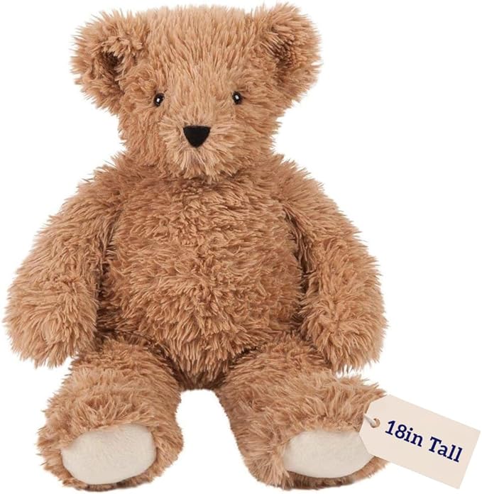 Vermont Teddy Bear Super Soft Almond Brown Teddy Bear – 18 Inch Plush Stuffed Animal to Sleep with, Cozy Bear Plush, Crafted in The USA