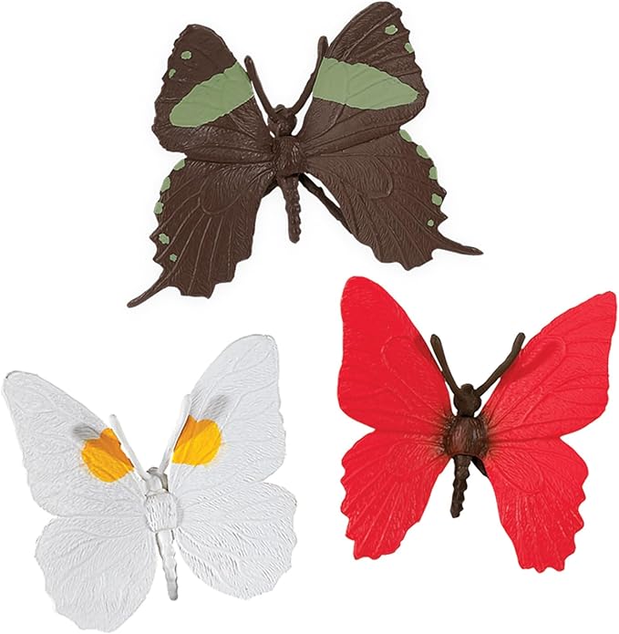 Safari Ltd. Butterflies TOOB - Figurines of Red Glider, Swallowtail, Orange & White Sulphur, Evenus Regalis, Papilio Garleppi & More - Educational Toy Figures For Boys, Girls & Kids Ages 3+