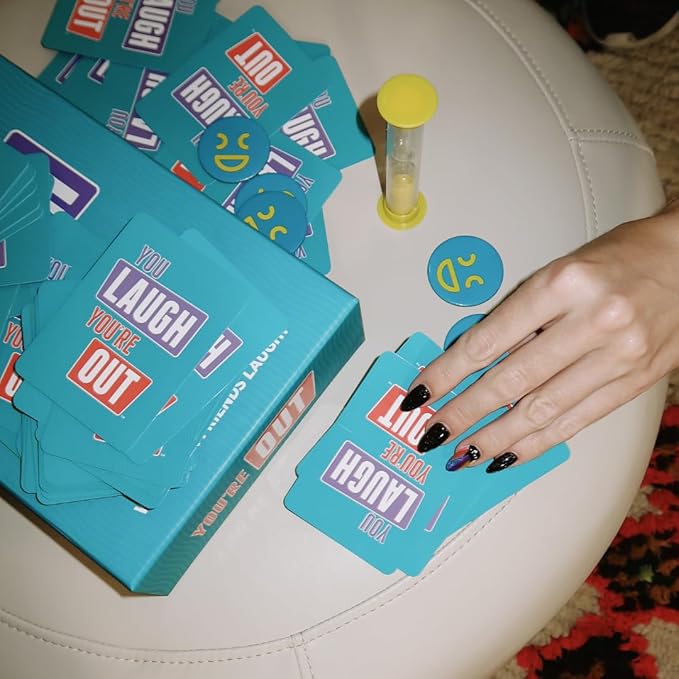 You Laugh You're Out A Party Game with Hilarious Charades Family Card Games for Adults & Kids, Prime Deal, 125 Prompt Cards Fun Card Games for Family Game Nights, Gatherings, & Parties Ages 14+