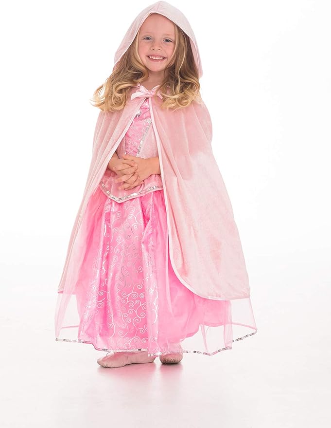 Little Adventures Traditional Pink Cloak Girls Costume - S/M (1-5 Yrs) - Machine Washable Child Pretend Play and Party Dress-up with No Glitter