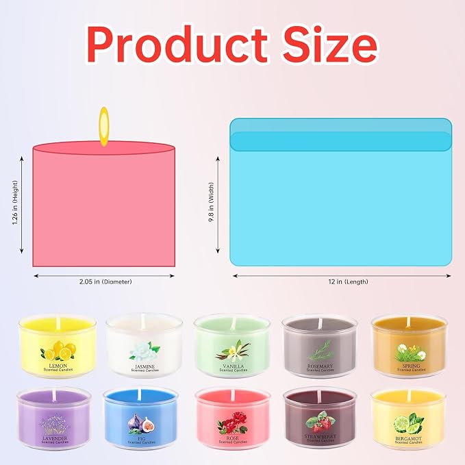 20 Pack Scented Candles, 1.6 oz Mini Candles Bulk, Small Candles Set with 10 Fragrances, Natural Soy Wax, Aromatherapy Gifts for Home Decor, Yoga, Relaxation, Women