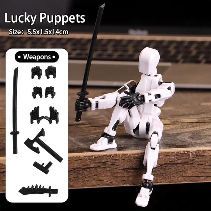 Assembly Completed 2025 New Titan 13 Action Figure,Lucky Robot 13 Action Figures 3D Printed Multi Jointed Movable Figure,Nova 13 Action Figure for Collectors Desktop Decorations(White 1PC)