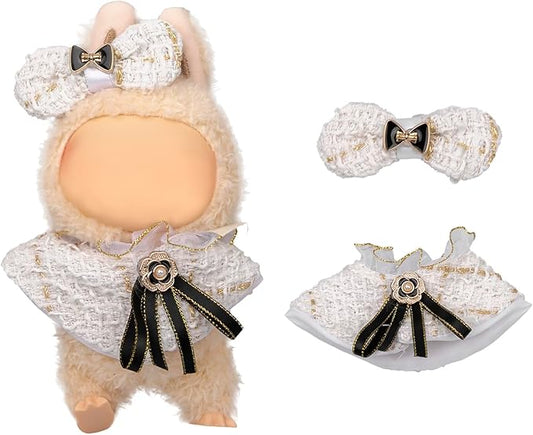 Doll Clothes Set for 6.7-inch/5.9-inch Dolls - Luxury Chic High-End Fashion Outfit with Suitable Accessories, Elegant Style White (No Dolls)