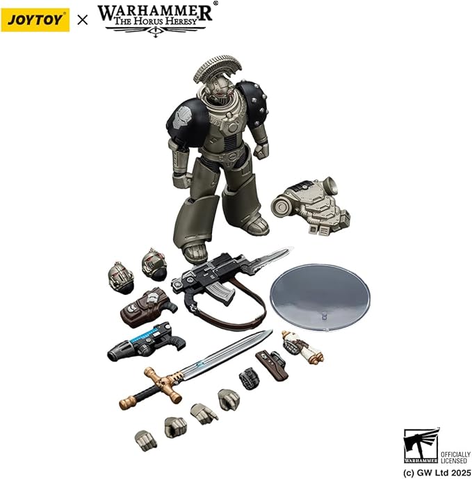 JOYTOY Warhammer The Horus Heresy lron Warriors MKVI Tactical Sergeant with Power Sword and Plasma Pistol 1:18 Scale Action Figure Mecha Joy Toy Collection Model 4.8 inch