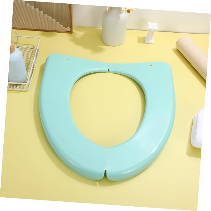 BESTYASH 1Pc Folding Portable Toilet Training Seat Cover Lightweight Durable Plastic Cushion Pad for Home Travel Use for Adult Potty Training Nordic Green