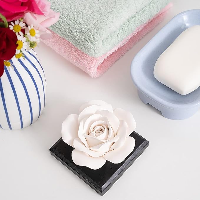 Rose Flower Styling Essential Oil Diffuser Stone, Non-Electric, Handmade Products, Decorative Tabletops, Car Decoration Ornaments(Essential Oils Not Included)