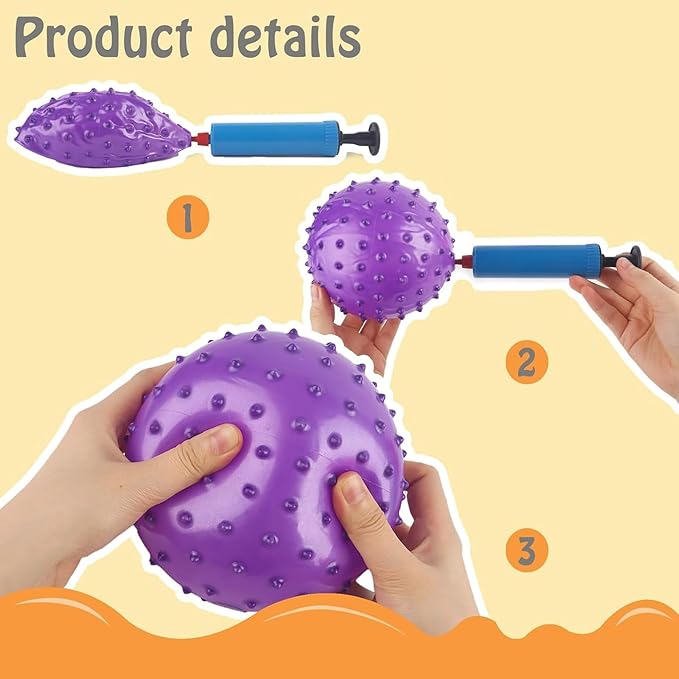 LOVEINUSA 6PCS Bouncy Balls, 7 Inch Sensory Balls for Babies Toddlers, Indoor Outdoor Sports Activities