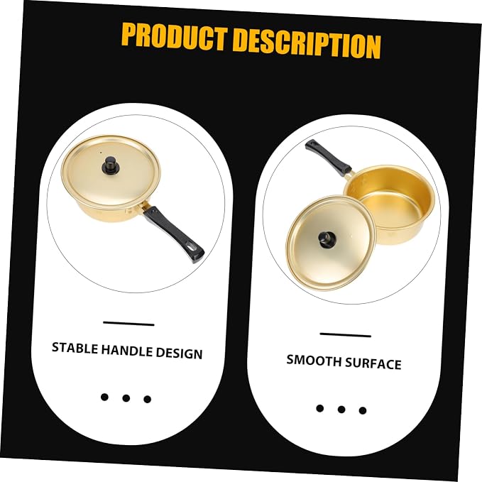 Luxshiny 1Pc Golden Korean Ramen Pot Stockpot for Cooking Noodles Soup and Food Versatile Kitchen Tool for Instant Noodles and Korean Cuisine