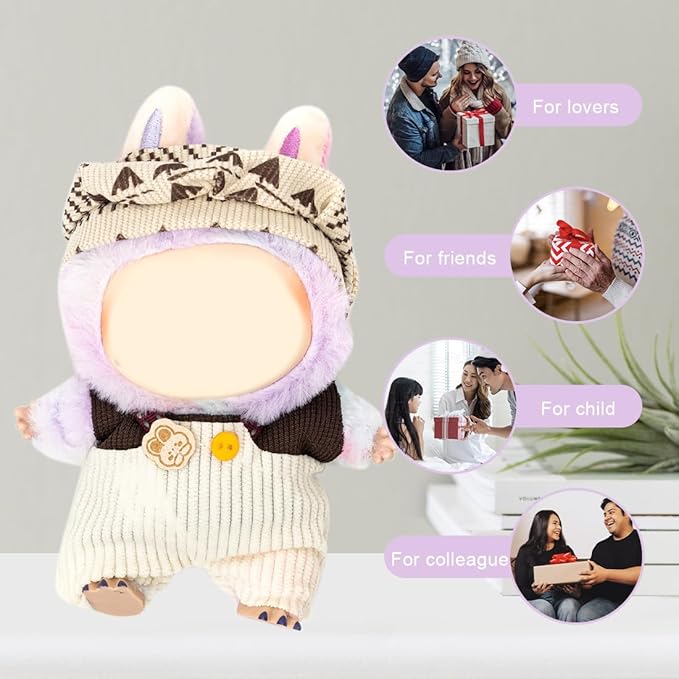 Clothes for 17cm Dolls(NO Doll) Outfit with Accessories Suit Cute Stylish Dress Up Set Striped Cute Outfit