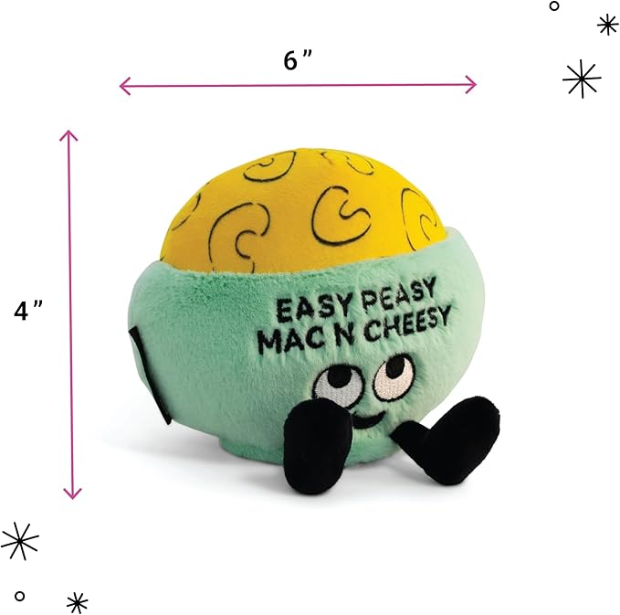 Mac & Cheese Plushie - Easy Peasy Mac N Cheesy Cute Mac & Cheese Plush, Funny Food Plushie Gift for Kids