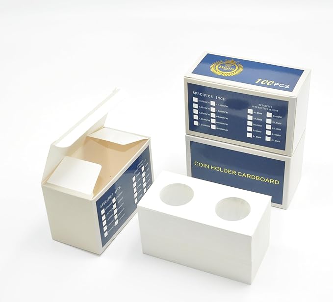 Boen 300Pcs 27.5mm/(1.08 Inch) Coin Flips for Small Dollar, Coin Holders for Colletors The Coin Collection Supplies Coin Cardboard Coin Flips for Coin Collection
