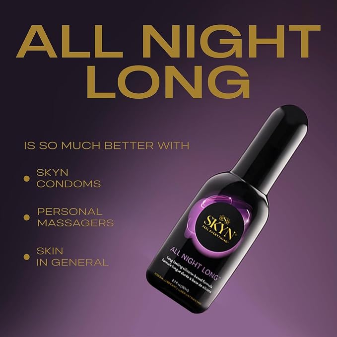 SKYN All Night Long Silicone-Based, Long Lasting Lube (8.5 oz) for Men, Women and Couples, Safe with Latex and Non-Latex Condoms