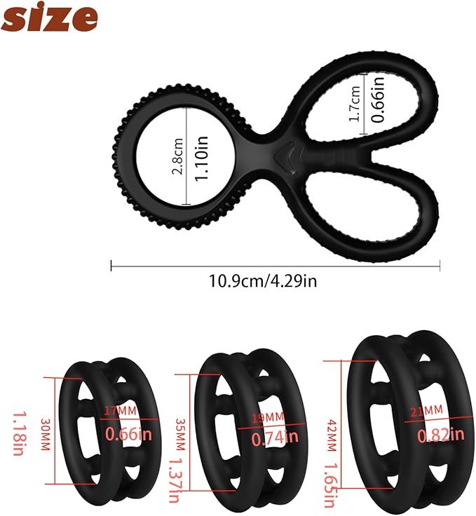 Sex Toys Penis Ring Silicone Cock Rings for Men Set with 4 Different Sizes for Erection Enhancing,Long Lasting Stronger Sexual Stimulation Glans Ring,Adult Toys for Couples Pleasure