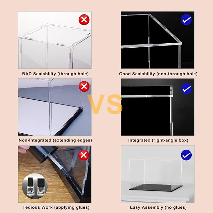 Acrylic Display Case for Showcase, Clear Long Acrylic Box for Displaying 1:18 Diecast Car Models, Collectibles, Figures and Arts
