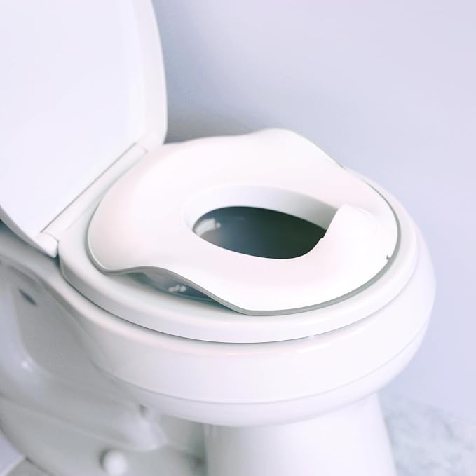Ubbi Adjustable Toilet Trainer for Toddlers in Potty Training with Built-in Handles and Bonus Potty Hook for Easy Storage, Gray (Pack of 2)