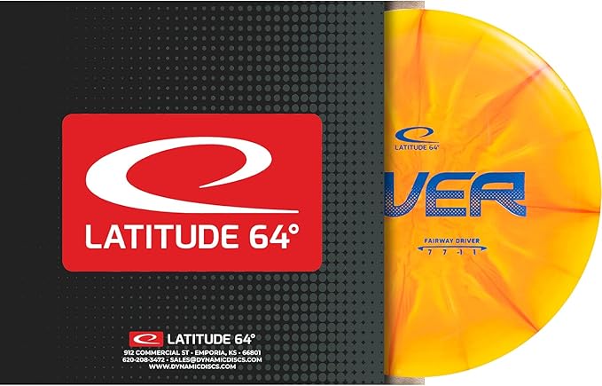 Latitude 64 Retro Burst River | Disc Golf Fairway Driver | Easy-to-Throw Disc Golf Driver for Beginners | Straight Flying | 170g+ Frisbee Disc | Unique Burst Patterns | Green
