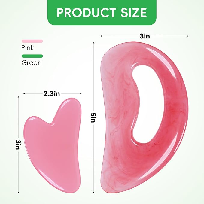FDKJEJC Body Gua Sha Tool Cellulite Guasha Tool for Body Body Massage Tools (Natural Resin) Lymphatic Drainage Tool Guasha Tool for Face，Back, Legs, Women's Body Shaping Tools (Pink) (Pink)