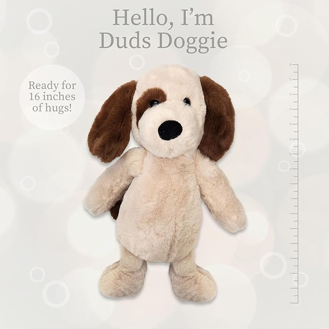 World's Softest Plush Duds Doggie, Lushee, Large, 16" Stuffed Animal for Baby, Toddler, Kids, Adults - Soft, Huggable Stuffed Dog- Adorable Toy Made from Kid-Friendly, Quality Materials