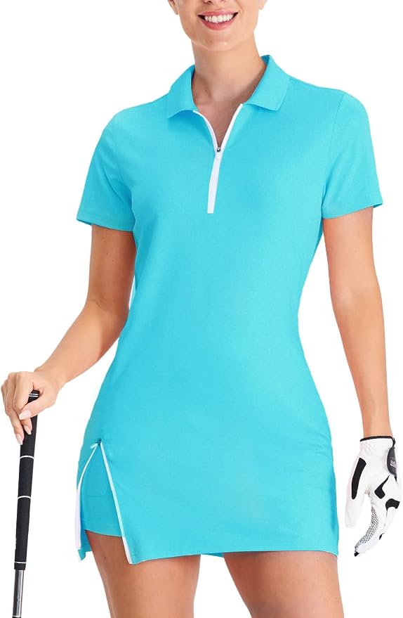 Hiverlay Tennis Dress Golf Dresses for Women with Built in Shorts | Polo Dress, Golf Outfit, 2 Pockets, UPF 50+ Pickball Hiking Workout Active Athletic Dresses,Summer Gym