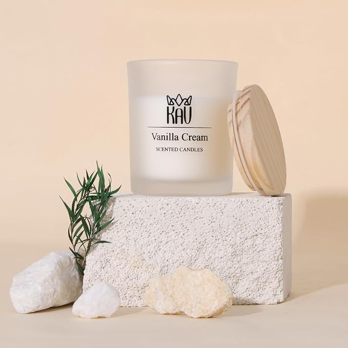 Scented Candles 150g – KAV Inner Chanting Scented Candle, Home Decor Natural Soy Wax Premium Candle for Women Men Gift, Fresh Tones and Elegant Look, Essential Oils (Rosemary, Cinnamon, Amber)