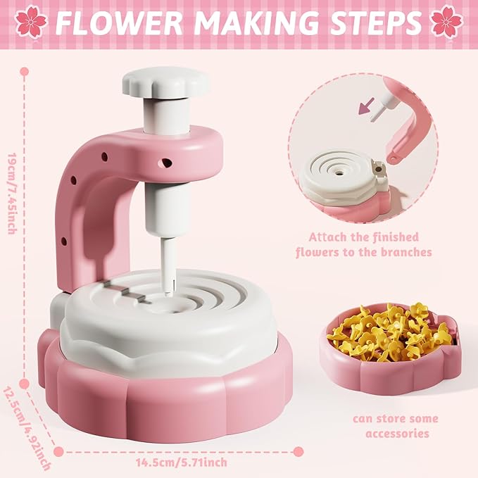DIY Craft Kits Toys for Kids,Fabric Flower Bouquets Toys,Arts & Crafts for 4 5 6 7 9 Year Toddler Girl, Birthday Gift for 4-9 Year Old Girl, Educational Activity Preschool B-Day Gifts