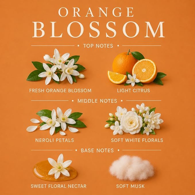 Orange Blossom Affinati 10 oz Scented Candle for Home – Long Lasting Fruity Soy Blend Candle with Wooden Wick, Strong Scent Throw Glass Jar Candles, Premium Clean Burning Aromatherapy Gifts